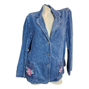 🇨🇦Northern Relections 100% Cotton Denim Embroidered Women's Jacket